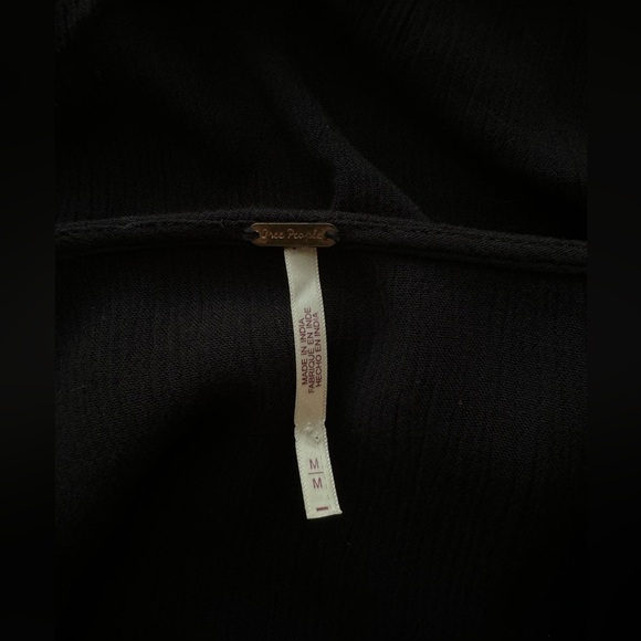 Free People Black Woman's Luca Embroidered Boho Top, Size M - Picture 3 of 8